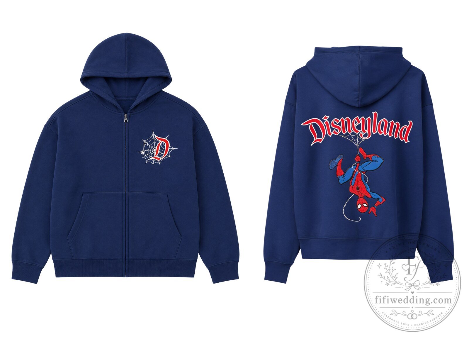 Disneyland Marvel Spider-Man Upside Down Zip-Up Hoodie