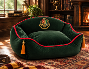 Harry Potter Hogwarts Crest Luxury Velvet Pet Bed 5 Harry Potter Hogwarts Crest Luxury Velvet Pet Bed