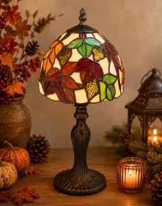 Autumn Maple Leaf Tiffany Style Table Lamp 3 Autumn Maple Leaf Tiffany Style Table Lamp