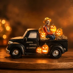 LED Lit Haunted Hayrides Halloween Pickup Truck