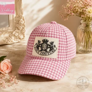 NewJeans Danielle Pink Houndstooth Baseball Cap